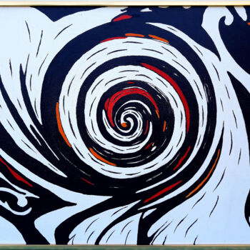 Peinture intitulée "the abstract “Spira…" par Tatiana Yasin, Œuvre d'art originale, Acrylique Monté sur Carton