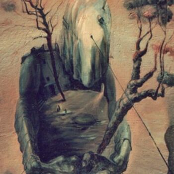 Картина под названием "Дом-колодец" - Tatiana Zakharova, Подлинное произведение искусства, Масло