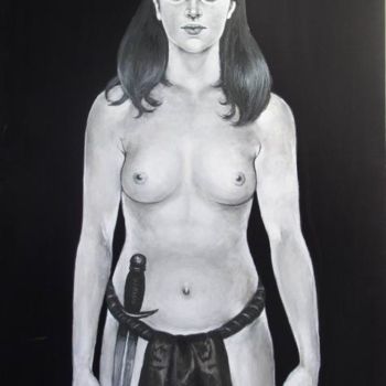 Peinture intitulée "Diane-Chasseresse" par Tatiana Claux, Œuvre d'art originale, Huile