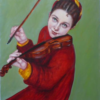 Peinture intitulée "Petit violon ...  С…" par Tatiana Claux, Œuvre d'art originale, Autre