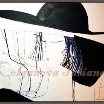 绘画 标题为“женщина в шляпе - W…” 由Tatiana Kolganova, 原创艺术品, 油
