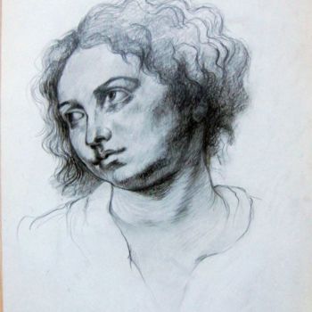 Drawing titled "портрет женщины - к…" by Tatiana Kolganova, Original Artwork