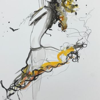 Drawing titled ""Danse"  Tatiana Ra…" by Tatiana Raynaud, Original Artwork