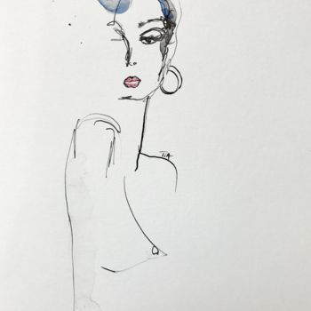 Drawing titled "Lady" by Tatiana Raynaud, Original Artwork