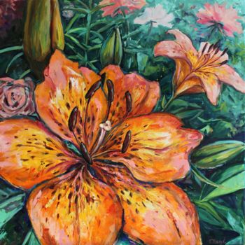 Pittura intitolato "Garden Lily" da Tatiana Stadnyk, Opera d'arte originale, Olio