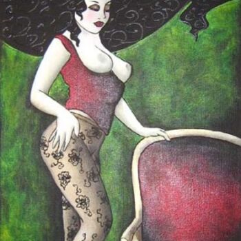Painting titled "L'écrin de nylon" by Tatieva, Original Artwork
