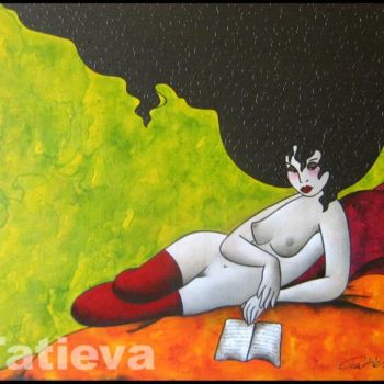 Painting titled "La lectrice" by Tatieva, Original Artwork, Other
