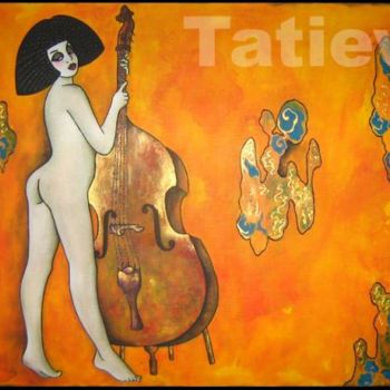 Pintura intitulada "Contrebasse en do m…" por Tatieva, Obras de arte originais, Óleo