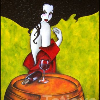 Malerei mit dem Titel "Fleur de vin" von Tatieva, Original-Kunstwerk, Öl