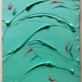 Pittura intitolato "Swimmers #01" da Taty Ur, Opera d'arte originale, Acrilico