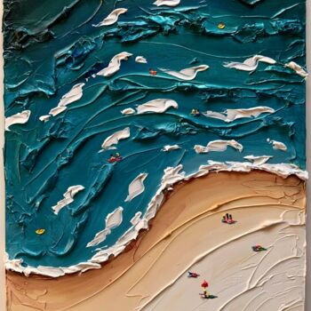 Malarstwo zatytułowany „A day at the beach” autorstwa Taty Ur, Oryginalna praca, Akryl