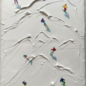 Картина под названием "Ski paradise #012" - Taty Ur, Подлинное произведение искусства, Акрил