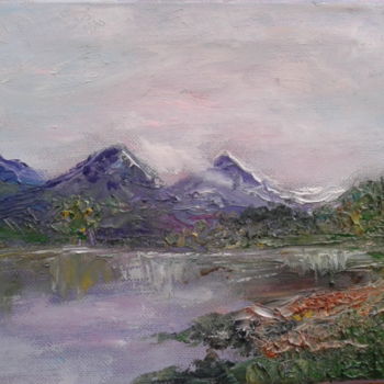 「Фиолетовые горы. Le…」というタイトルの絵画 Tatjana Barovaによって, オリジナルのアートワーク, オイル