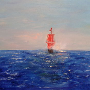 Картина под названием "Алые паруса.Scarlet…" - Tatjana Barova, Подлинное произведение искусства, Масло