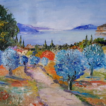 Schilderij getiteld "olive grove palette…" door Tatjana Barova, Origineel Kunstwerk, Olie
