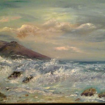 Schilderij getiteld "seascape" door Tatjana Barova, Origineel Kunstwerk, Olie