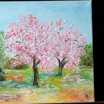 Картина под названием "spring flowering" - Tatjana Barova, Подлинное произведение искусства, Масло