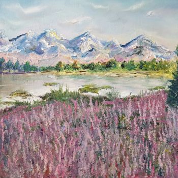 Peinture intitulée "lavender flowers" par Tatjana Barova, Œuvre d'art originale, Huile