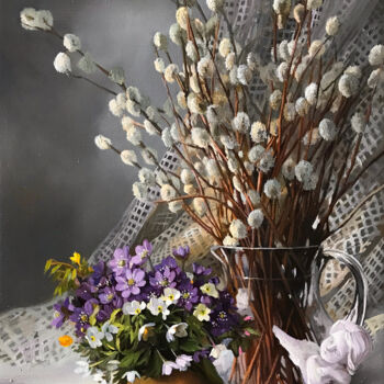 Pintura intitulada "Spring mood" por Tatjana Cechun, Obras de arte originais, Óleo