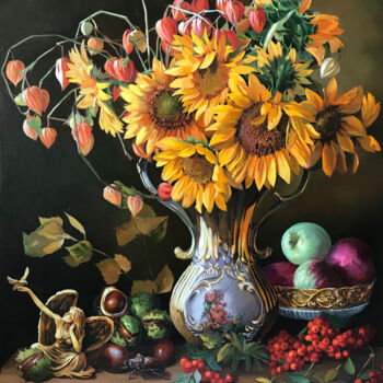 Painting titled "Gifts of autumn" by Tatjana Cechun, Original Artwork, Oil