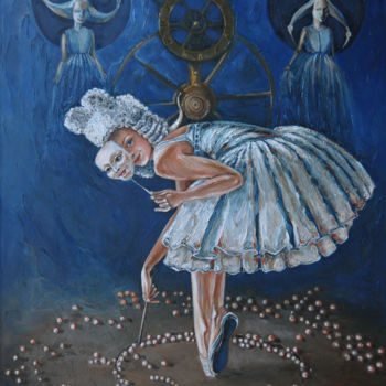 Peinture intitulée "Театралка/ Actress" par Tatjana Dan'Shina, Œuvre d'art originale, Huile