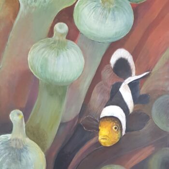 Картина под названием ""Clownfisch"" - Tatjana Fischer, Подлинное произведение искусства, Акрил Установлен на Деревянная рам…