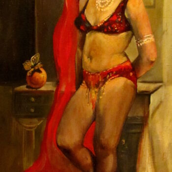 Painting titled "Dancer" by Tatjana Gurbo, Original Artwork, Oil