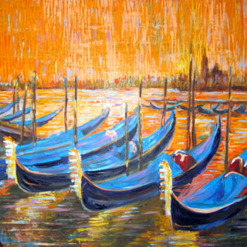 Peinture intitulée "Evening Venice" par Tatjana Gurbo, Œuvre d'art originale, Huile