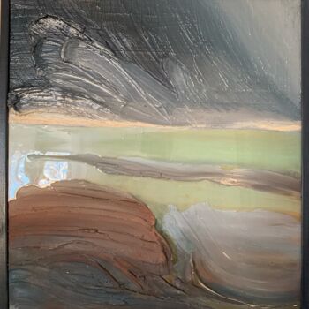 Schilderij getiteld "Oil resin abstract…" door Tatjana Rusakova, Origineel Kunstwerk, Olie