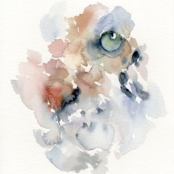 Painting titled "Tiger Aquarell" by Delicate Aesthetic, Original Artwork, Watercolor