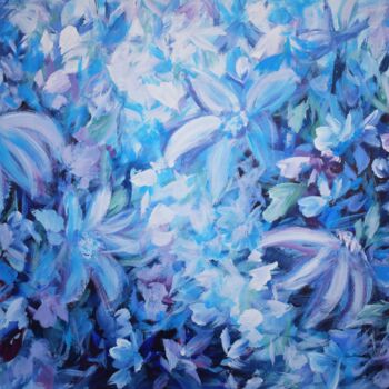 Картина под названием "Arctic sky blue ult…" - Tatsiana Yelistratava, Подлинное произведение искусства, Акрил