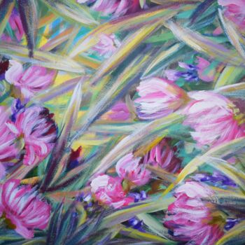 Painting titled "Flamingo blush mage…" by Tatsiana Yelistratava, Original Artwork, Acrylic