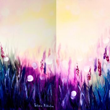 Painting titled "Purple dream, dipty…" by Tatsiana Yelistratava, Original Artwork, Oil