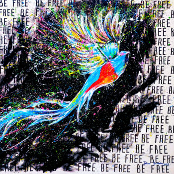 Painting titled "Be free." by Tatsiana Yelistratava, Original Artwork, Acrylic