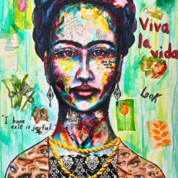 Peinture intitulée "Frida Kahlo." par Tatsiana Yelistratava, Œuvre d'art originale, Acrylique