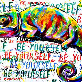 Printmaking titled "Be yourself. Print." by Tatsiana Yelistratava, Original Artwork, Digital Print