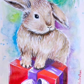 Pintura intitulada "Christmas gift." por Tatsiana Yelistratava, Obras de arte originais, Acrílico