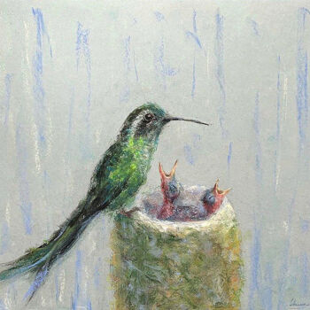 Schilderij getiteld "MUM- mother's day,…" door Tatsiana Ilyina, Origineel Kunstwerk, Pastel