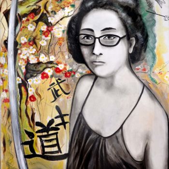 Painting titled "samurai woman.jpg" by Tatti Lobanova, Original Artwork, Acrylic