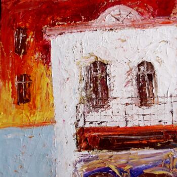 Painting titled "City etude 10" by Tatyana Ermolchik, Original Artwork, Oil Mounted on Wood Stretcher frame