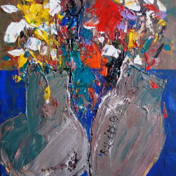 Ζωγραφική με τίτλο "Две вазы" από Татьяна Ермольчик, Αυθεντικά έργα τέχνης, Λάδι