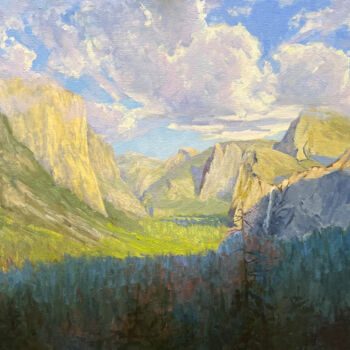 Malerei mit dem Titel "Tunnel View Yosemite" von Tatyana Fogarty, Original-Kunstwerk, Öl