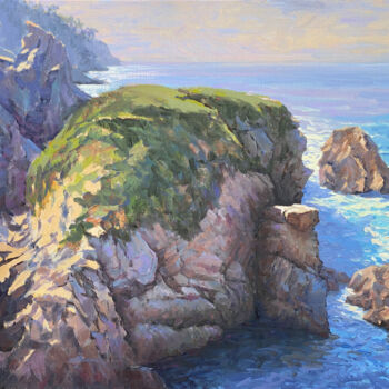 Peinture intitulée "Sea, Cliffs, And Su…" par Tatyana Fogarty, Œuvre d'art originale, Huile
