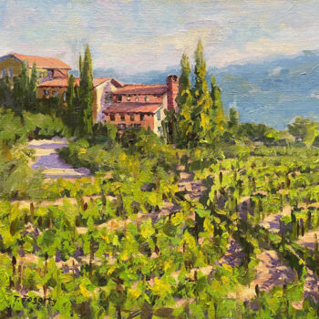 Painting titled "Jericho Canyon Napa…" by Tatyana Fogarty, Original Artwork, Oil Mounted on Other rigid panel