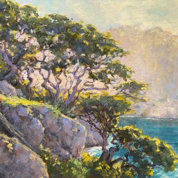 Painting titled "Bluefish Cove Highl…" by Tatyana Fogarty, Original Artwork, Oil Mounted on Other rigid panel