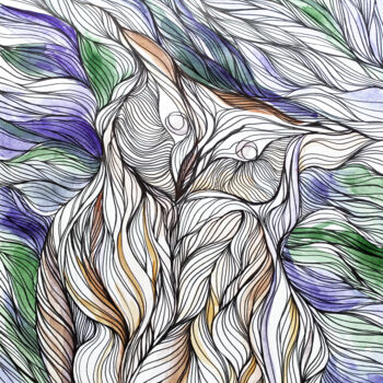 "Deep forest. Owl" başlıklı Tablo Tatyana Mustafina (MUSTA) tarafından, Orijinal sanat, Suluboya