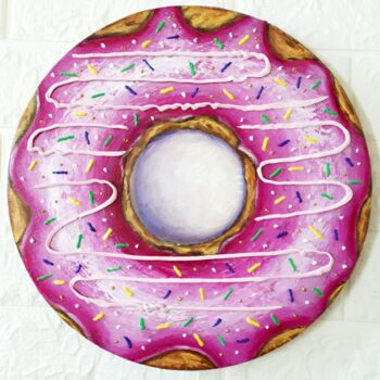 "Pink donut" başlıklı Tablo Tatyana Orlovetskaya tarafından, Orijinal sanat, Akrilik Ahşap Sedye çerçevesi üzerine monte edi…