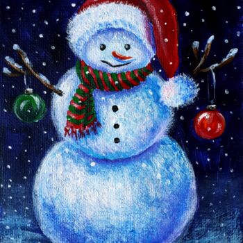 绘画 标题为“Snowman” 由Tatyana Orlovetskaya, 原创艺术品, 丙烯