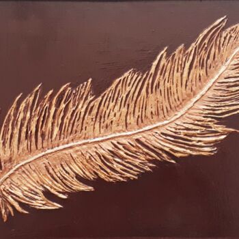 Schilderij getiteld "Golden Phoenix Feat…" door Tatyana Orlovetskaya, Origineel Kunstwerk, Olie