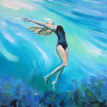 Painting titled "Towards the Light" by Tatyana Pertsel, Original Artwork, Oil Mounted on Wood Stretcher frame